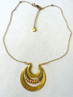 NAKAMOL Gold Tone Pink AB Faceted Beads Pendant Necklace 18"-20"